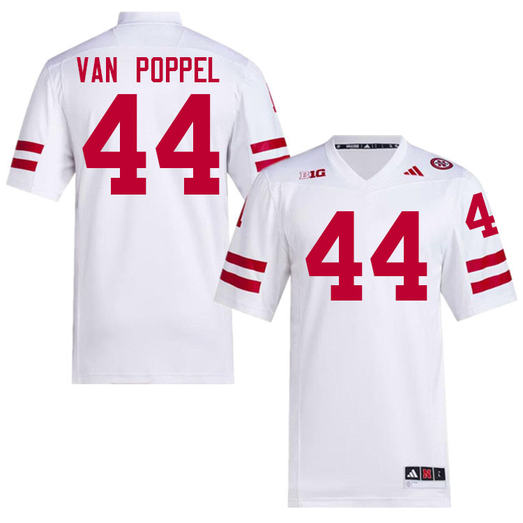 Men #44 Riley Van Poppel Nebraska Cornhuskers College Football Jerseys Stitched Sale-White